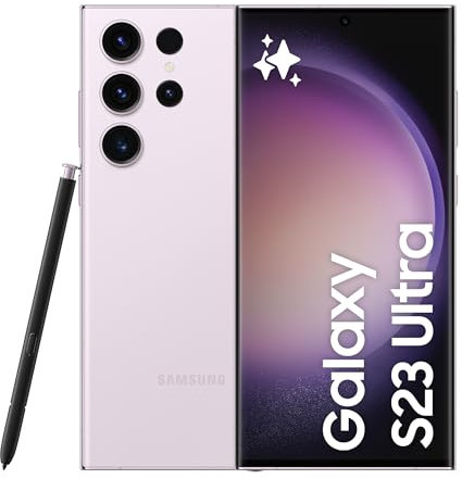 Samsung Galaxy S23 Ultra 5G Dual SIM Android Mobile Phone, 512GB, SIM Free Smartphone, Lavender, 3Y Extended Manufacturer Warranty (UK Version)