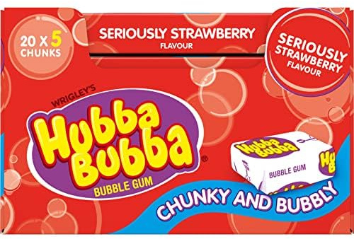 Wrigleys Hubba Bubba Seriously - Goma de mascar sabor fresa (5 unidades)
