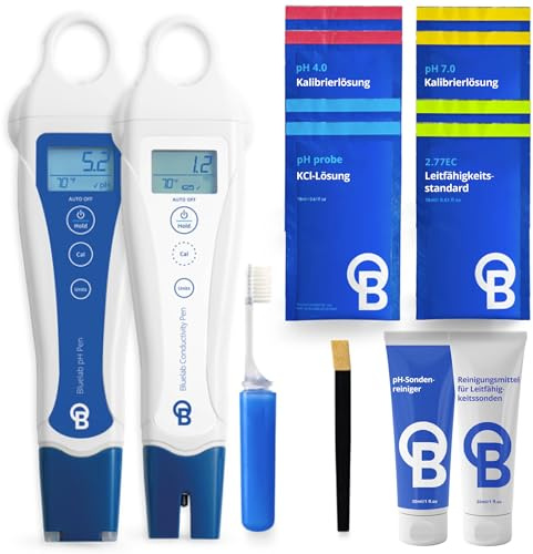 Bluelab PENSTP pH and Conductivity Starter Pack - Precision Nutrient Solution Management Kit with Temperature Measurement, Waterproof Pens, and Probe Care Kit