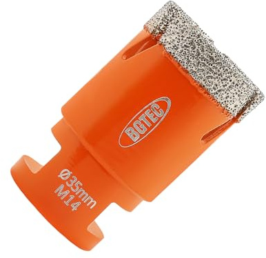 BGTEC Diamond Drill Bit - 35mm Tile Hole Saw with M14 thread for Drilling Porcelain Ceramic Tile Granite Marble Stone Vacuum Brazed Diamond Hole Saw 60mm length