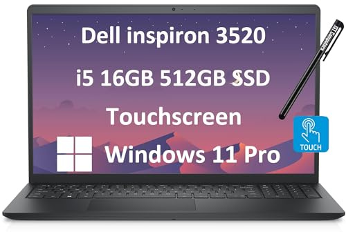 Dell Inspiron - Portátil con visualización táctil (15.6 FHD Touch, Intel Core i5-1155G7, 16GB RAM, 512GB SSD) para negocios, estudiantes, empresas, teclado numérico, bisel estrecho, cámara web, Win