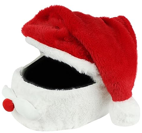TOPPERFUN Weihnachtlicher Motorradhelmüberzug Santa Mütze Leichtes Wärmendes Design Bunte Helmdeko Für Winterfahrten Geschenkidee Festliche Weihnachtsmütze Zubehör