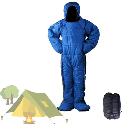 Wearable Sleeping Bag for Adults, Indoor Outdor Lightweight Mummy Sleeping Bag Full Body Wearable Walkable Winter Emergency Heavy Duty Sleeping Bag