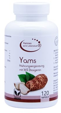 Hannes Pure Lebenslust Yams 120 Kapseln, 4 Monate Vorrat, Frei von künstlichen Zusätzen