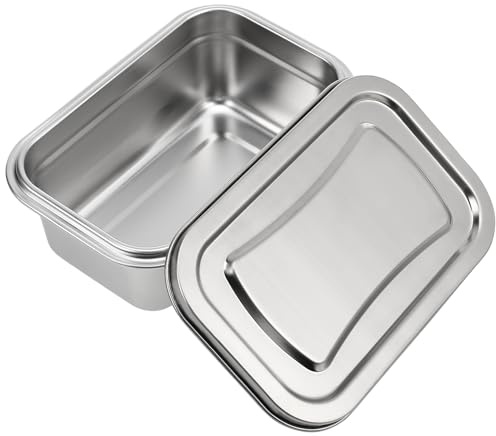 ABOOFAN Edelstahl Eisbehälter Mit Deckel 7X7X7 Cm Wiederverwendbare Gefrierbox Für Speiseeis Aufbewahrung Und Selbstgemachtes Eis Im Haushalt