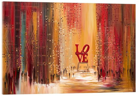 Posterlounge New York Love Acrylglasbild von Ekaterina Ermilkina 60 x 40 cm Rot Wandbilder Wanddeko
