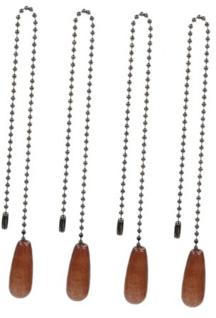 DOITOOL 4stücke Vintage Zugkette Für Deckenleuchten Zugkette Für Lichter Mit Holzanhänger Für Deckenventilatoren Und Wandlampen Zugschnur Für Nachttischlampen Und Lichterketten Zugverlänge