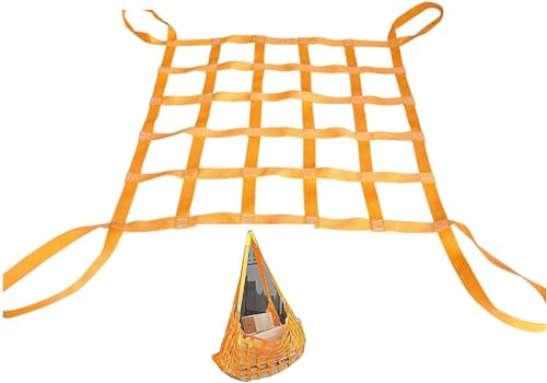 SSDDLZEQ Flaches Cargo-Sling-Netz, Polyester-Sling-Aufhängungsnetz, Cargo-Sling-Netz for den BAU von Slings (Size : 2 X 2M/Mesh 15cm/Load 2.5t)