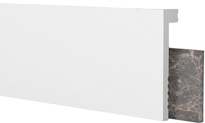 Asta 2 metri lineari Cover Skirting - Copri Battiscopa in Polimeri 100x22x2000 mm - Zoccolo da cucina resistente agli urti (2 Pezzi da 1000x100x22 mm)