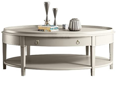 Konsolentische Satztische Ovaler Couchtisch mit Tablett Schreibtisch für Wohnzimmer, eleganter Couchtisch aus Holz mit Schublade und Ablage, Vintage-Cocktailtisch Beistelltische Säulentische (Farbe: G