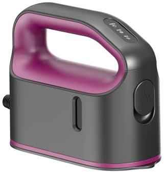 Newbealer Mini Plancha de Vapor Turbo, Horizontal y Vertical 360°, Calentamiento Rápido en 45s, Compacta y Ligera, Suela de Baja Temperatura, Apagado Automático, Ideal para Viajes, Gris oscuro