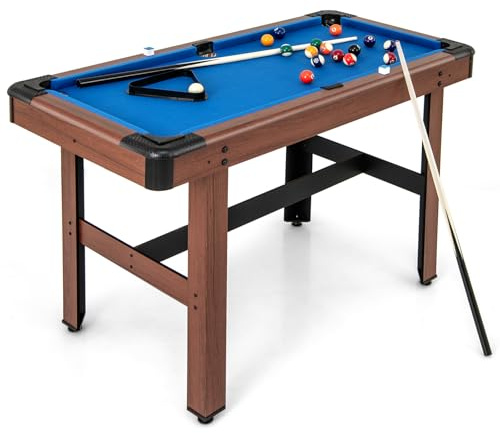 DREAMADE Mini Billardtisch mit Zubehör für Erwachsene & Kinder, Tischspiel Pool-Billardtische Tischbillard, Billiard Tisch 122 x 61 x 76 cm