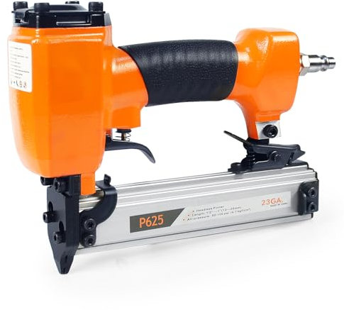 Pneumatischer Stiftnagler, 23 Gauge, passend für 12–25 mm kopflose Stiftnägel, Air Pinner Gun Finish Nagler für Schränke, Fenster, Türen und Innendekoration