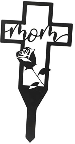 Kisangel Kreuz für Friedhofsgrab Grabkreuz gartenskulptur gartendekoration tompstone gartendeko rostoptik Kranz Grabsteine ​​für Gedenktafeln Trauer Friedhof schmückt Grabpfahl Eisen