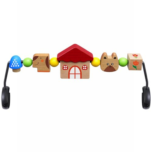 iGRATENS Babywippen-Spielzeugstange, Spielzeug für Babywippen Soft & Bliss, einfach anzubringen und zu entfernen, kindgerechte Materialien, spannendes Design für neugierige Babys, Haustierparadies