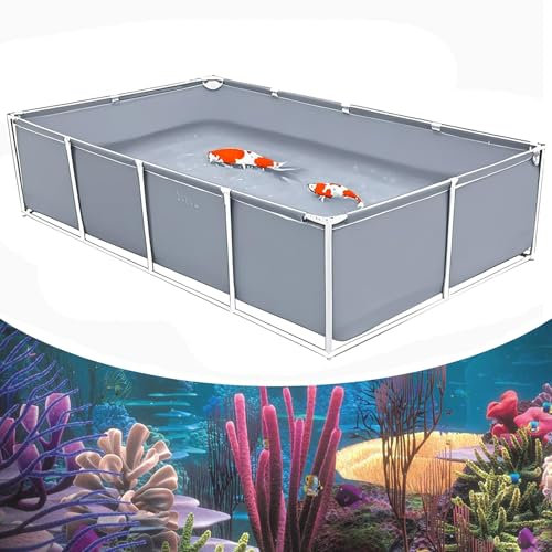 Dtyubfg Segeltuch Rahmen Fischteich, Aquarium-Pool,Segeltuch fischteich mit Ständer, bringen faltbar, verschleißfest, Outdoor-Zucht, Reservoir,Für Die Wasserspeicherung, Fischzucht, Garnelenzucht