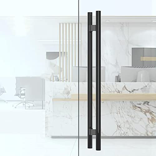 KHLMSRXJ Porte de Douche coulissante en Verre Moderne pour Porte de Grange, poignée de Porte d'entrée de Bureau Ronde Moderne, poignée de Porte de Salle de Bain Moderne en Verre Double Face