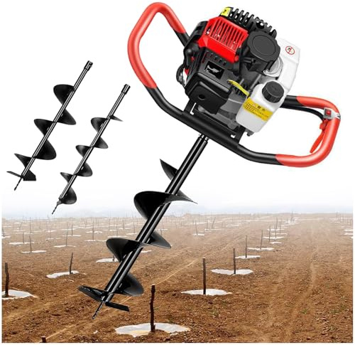 Scavatrice a gas con 3 punte a coclea, efficiente trivella per recinzioni, giardinaggio e piantagione in terreni agricoli e giardini