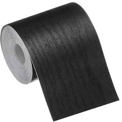 sourcing map Wood Grain Repair Tape, 2 Inch x 16 Feet Self Adhesive Wood Grain Tape Multi-Purpose Wallpaper Border Trim for Furniture Floors Windows Doors Tables Home, Black
