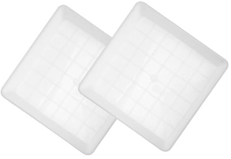 BESPORTBLE 2piezas Plato Maceta Cuadrado Plástico Bandeja Cuadrada con Retención Agua para Base Estable para Plantas Exterior Interior para Bonsái y Suculentas
