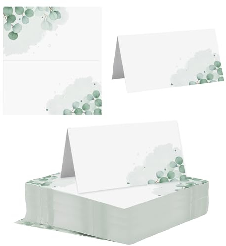 60 Pcs Blank Place Cards, Place Cards for Table Wedding Table Setting Places Card with Flower Pattern Wedding Name Places Card for Christmas Dinner Party, Birthday Events & Party Reception