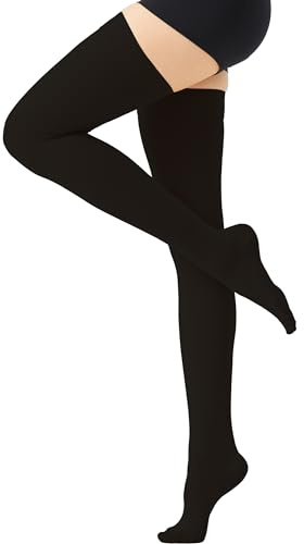 Thigh High Compression Stockings for Women and Men, 20-30 mmHg Medical Compression Socks, Closed Toe, Dot Top, Graduated Support Hoses for Leg Fatigue, Varicose Veins, Swelling