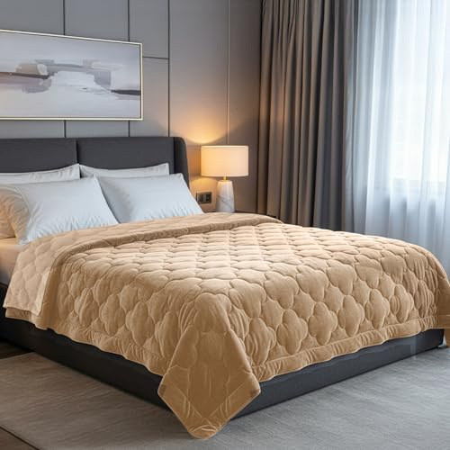 SLEEP COMFY 4 Jahreszeiten Bettdecken 220 x 240cm, Samt & Mikrofaser ohne Bezug, Atmungsaktives, Hypoallergene Steppdecke für Zuhause, Caravan & Camping, Oeko-TEX®-Zertifiziert