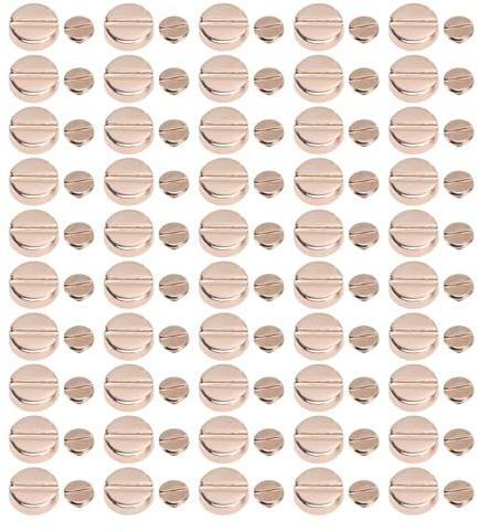 OKOVO 50 juegos de remaches de tornillo plano de 12 mm, remaches de cuero de aleación de zinc dorado para cinturón, bolso, bolso, ropa, pantalones, zapatos