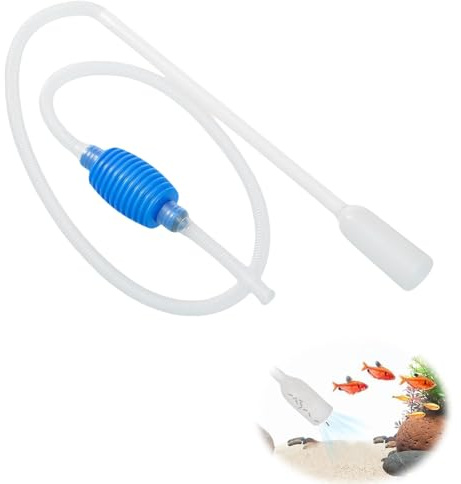Sifonador Manual para Acuarios con Limpiafondos Integrado, Herramienta Eficiente para Cambios Rápidos de Agua y Limpieza de Fondos en Acuarios, Seguridad para Peces Pequeños, Fácil Uso y Mantenimiento