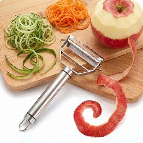 Stainless Steel Vegetable Peeler | Multifunctional Potato Peeler with Sharp Blade | Julienne Peeler for Fruit & Vegetable | Ergonomic Handle Kitchen Peeler