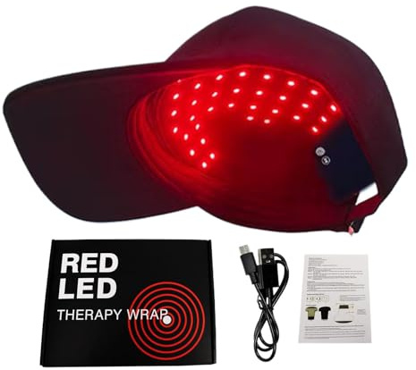 Casquette LED Capillaire - Lumière Rouge 450nm 660nm, Traitement Apaisant Épaississant, Appareil Portable Cuir Soin Chevelu, Accessoire Beauté Moderne | Usage Domestique Déplacement Détente Femmes