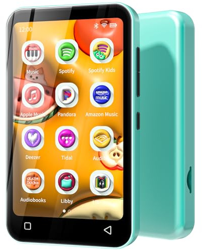 TIMMKOO 80GB Kids MP3 Player with Bluetooth and WiFi, Parental Controls, 4 Music Player with Spotify, Audible Up to 1TB (Blue)
