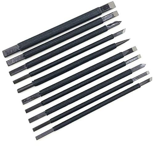 10 Piezas/Herramienta De Talla De Piedra De Acero De Tungsteno Tallar Cinceles/Cuchillos Kits, Herramienta De Bricolaje Sello Portátil Extra Letras