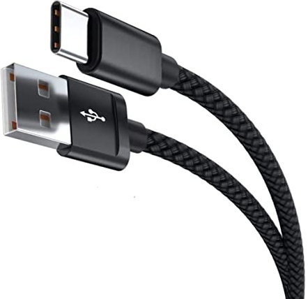 NWNK13 USB C Cable Type C Fast Charging Cable for Samsung Galaxy A12 / A32 / A42 / A52 / A72 Nylon Braided Android Phone Charger Lead Wire Sync Cord (1m, Black)