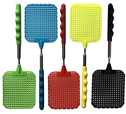 Matamoscas 5 piezas Control manual de plagas, 5 colores, 26-73 cm