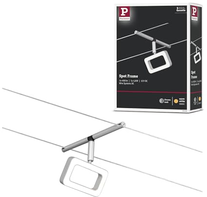 Paulmann 94482 LED Seilsytem Frame Einzelspot incl. 1x4,8 W Warmweiß Chrom matt, Chrom Kunststoff, Metall Beleuchtungssystem 3000 K