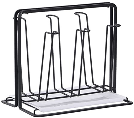 Heall Cup Drying Rack, Drinking Glass and Sports Bottle Drainer Stand, Bag Dryer and Mug Tree for Kitchen Countertop