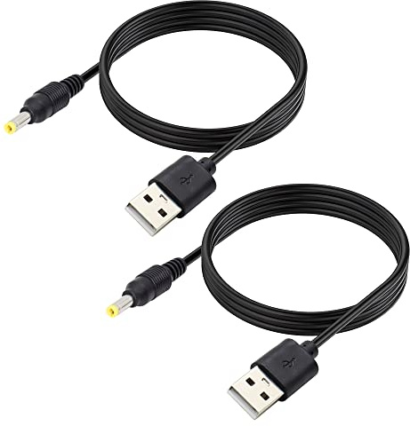 RIIEYOCA Câble d'alimentation 5 V DC, USB 2.0 mâle vers DC 4,0 mm x 1,7 mm mâle Cordon d'alimentation pour routeur, lumière LED, haut-parleur et plus encore, 2 m (lot de 2)