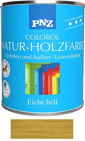 PNZ Natur-Holzfarbe Coloröl Holzschutz von Gartenwelt Riegelsberger Holzlasur UV-Schutz Premiumklasse Eiche hell 2,5 Liter