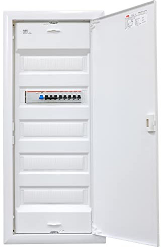 ABB (STRIEBEL&JOHN) Répartiteur mural creux 5 rangées UK660N4 avec bornier câblé ABB 1 x FI 4 pôles + 1 x 3 pôles + 5 x 1 pôles LS B16A
