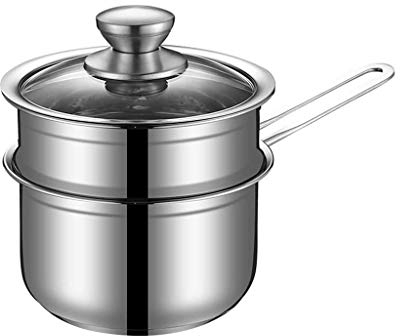 REJOON Aluminum Alloy Steamer Steamer 304 Stainless Steel,Pot Thickened Bottom Pot Small Milk Pot Mini Steamer Cooking Small Pot (Size : 18CM)