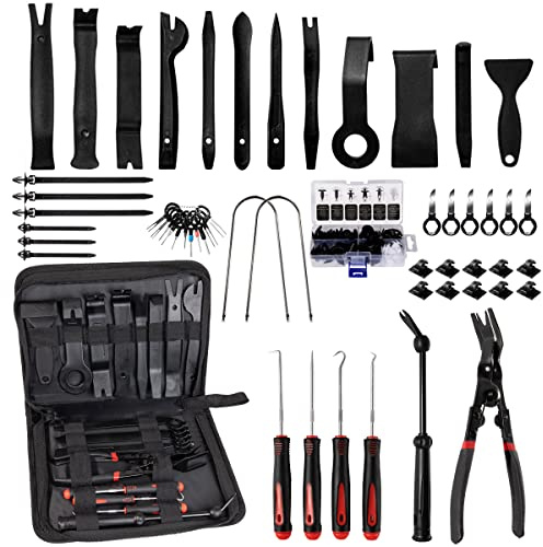 PHYLES 98PCS Herramientas Kit Desmontar Coche, Herramienta de Eliminación Coche Universales, Herramientas de Plástico para Automóviles para Radios y Paneles de Puertas