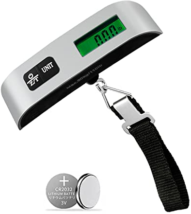 Nutabevr Báscula Digital de Equipaje con asa y Pantalla LCD Retroiluminada, Balanza Portátil para maletas de viaje, Max Peso 110lb/50kg