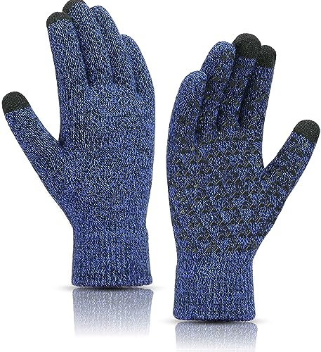 SIMIYA Winter Gloves for Men Women | Soft Knit Thermal Gloves Warm Non Slip Touch Screen Glove for Cycling Driving Running
