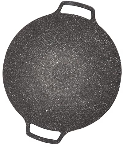 Hztyyier Plato de Barbacoa Coreano Pan Frito Circular Horno de Casete Plato de Barbacoa Teppanyaki Parrilla Redonda Al Aire Libre Asar a la Parrilla (Tipo Universal 30cm)