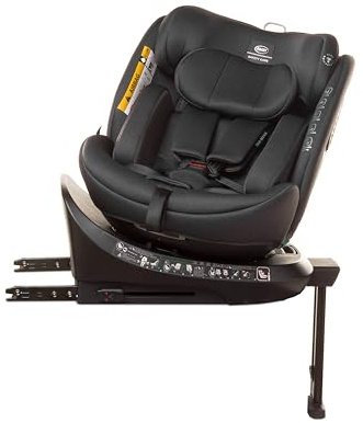 Kindersitz drehbar 360° ENZO-FIX mit ISOFIX montage, Stabilisierung, zusätzlicher Seitenschutz, I-SIZE (Graphite)