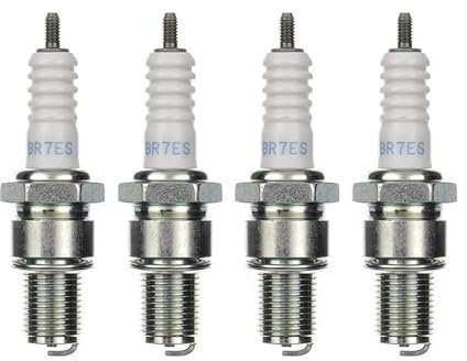 4x Zündkerze BR7ES – passend für AGM Fighter/Firejet, ATU Spin, Benelli X49, Beta Evo/RR, CPI Aragon – Zündkerzen Set für Motorrad Roller Scooter