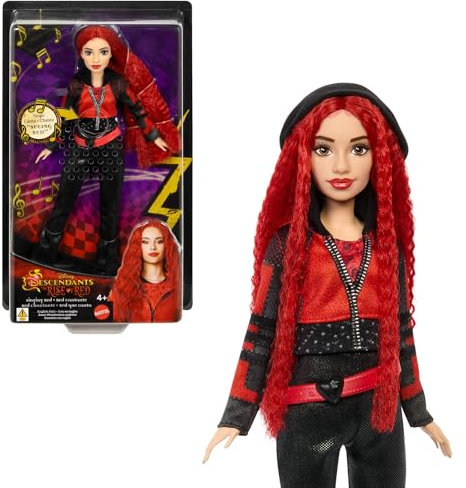 Mattel Disney Descendants 4: The Rise of Red“ Puppe singende Red-Puppe mit vom Film inspirierter Kleidung und Accessoires, singt Seeing Red“, HWT96
