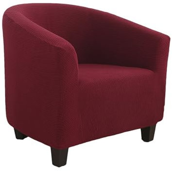 Surwin Sesselbezug Sesselschoner mit Elastisch Stretch Husse, Wasserfeste Maiskörner Sesselüberwurf Universal Chair Schonbezug Sofabezug für Clubsessel Lounge & Cocktailsessel (Weinrot)