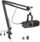 ZealSound Micrófono dinámico USB/XLR, Phone micrófono, Gaming micrófono para teléfono PC, micrófono con luz RGB, Silencio, Conector para Auriculares, Soporte, ASMR/Youtube/Podcast/Streaming/Gaming